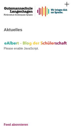 Vorschau der mobilen Webseite www.gutzmannschule-langenhagen.de, Gutzmannschule, Förderschule Schwerpunkt Sprache