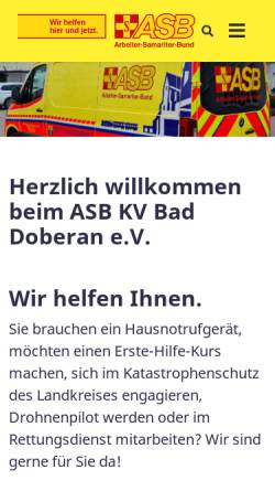 Vorschau der mobilen Webseite www.asb-bad-doberan.org, Arbeiter-Samariter-Bund KV Bad Doberan e.V.