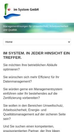 Vorschau der mobilen Webseite www.im-system.de, im System GmbH