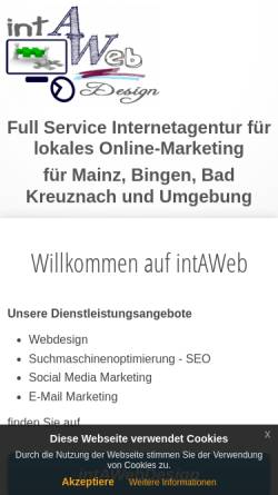 Vorschau der mobilen Webseite intaweb.de, iNTAWEB