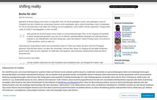 Vorschau von shiftingreality.wordpress.com, shifting reality