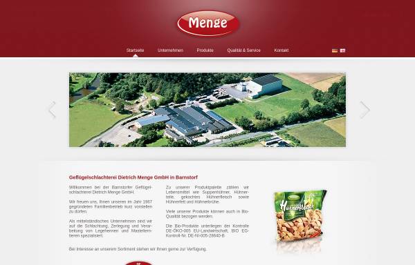 Vorschau von www.menge-barnstorf.de, Barnstorfer Geflügelschlachterei Dietrich Menge GmbH