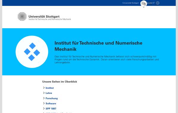 Vorschau von www.itm.uni-stuttgart.de, Institut für Technische und Numerische Mechanik