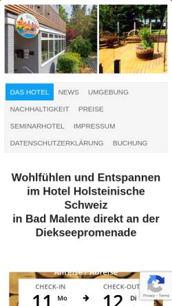 Vorschau der mobilen Webseite www.hotel-holsteinische-schweiz.de, Hotel Holsteinische Schweiz