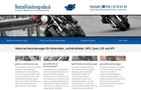 Vorschau von www.motorrad-versicherung-online.de, G&P Motorrad Versicherungsdienst GmbH