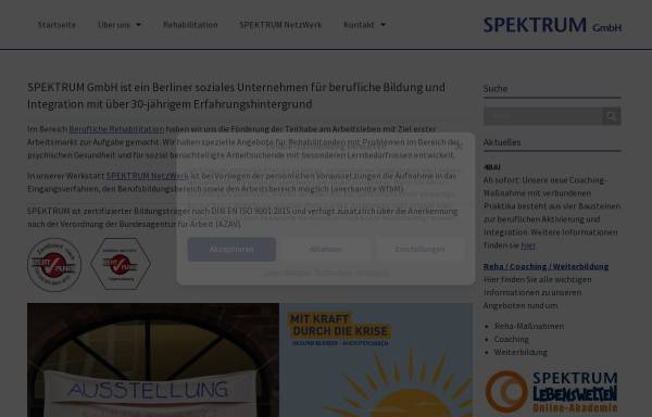 Vorschau von www.spektrum-berlin.de, Spektrum - Gesellschaft für berufliche Bildung und Integration mbH