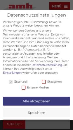 Vorschau der mobilen Webseite www.amh-berlin.de, AMH Flachdach-Sicherungs GmbH