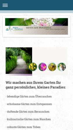 Vorschau der mobilen Webseite www.kleineparadiese.de, Dipl.-Ing. Ulrich Lehmann, Gartenbau und Gartengestaltung