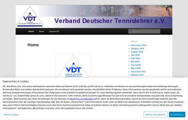 Vorschau von vdttennis.wordpress.com, VDT - Verband Deutscher Tennislehrer e.V.