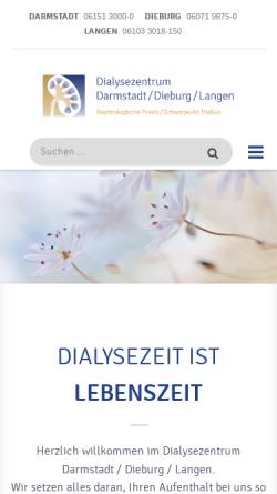 Vorschau der mobilen Webseite www.dialyse-darmstadt.de, Dialyse Centrum