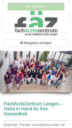 Vorschau der mobilen Webseite xn--fz-langen-v2a.de, Fachärztezentrum Langen