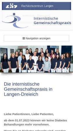 Vorschau der mobilen Webseite ifz-langen.de, Internistische Gemeinschaftspraxis