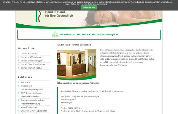 Vorschau von www.ofz-langen.de, Zentrum für Orthopädie und Sporttraumatologie
