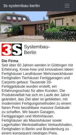 Vorschau der mobilen Webseite www.3s-selbstbau-berlin.de, Selbst- und Fertigbau Sabine Rosenberg