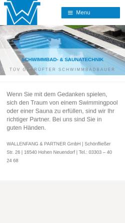 Vorschau der mobilen Webseite www.wallenfang24.de, Wallenfang & Partner GmbH