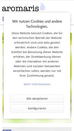 Vorschau der mobilen Webseite www.aromaris.de, Aromaris