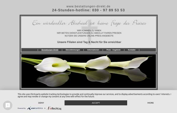 Vorschau von www.bestattungen-direkt.de, Allgemeiner Bestattungsdienst GmbH