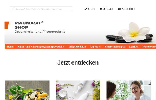 Vorschau von www.maumasil-shop.de, Maumasil Naturprodukte, M-Rifa GmbH Reinhold Steiger