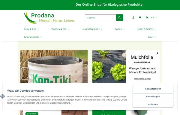 Vorschau von www.prodana.de, Prodana - Produkte aus der Natur, Florian Ackermann