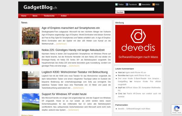 Vorschau von gadgetblog.ch, GadgetBlog.ch