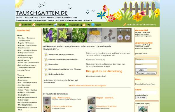 Vorschau von www.tauschgarten.de, Tauschgarten.de