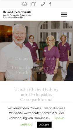 Vorschau der mobilen Webseite orthopaediepraxis-frankfurt.de, Ivanits, Dr. med. Peter