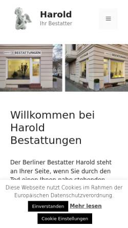Vorschau der mobilen Webseite www.harold-bestattungen.de, Harold Bestattungen