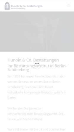 Vorschau der mobilen Webseite www.hunold-bestattungen.de, Hunold & Co. Bestattungen GmbH