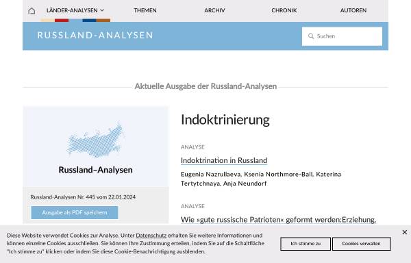 Vorschau von www.laender-analysen.de, Russland-Analysen