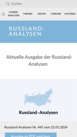 Vorschau der mobilen Webseite www.laender-analysen.de, Russland-Analysen