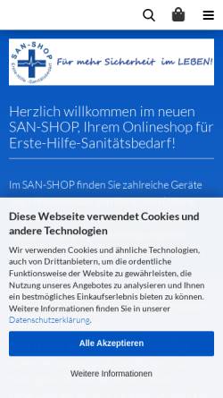 Vorschau der mobilen Webseite san-shop.net, SAN-Shop, Torsten Rüter
