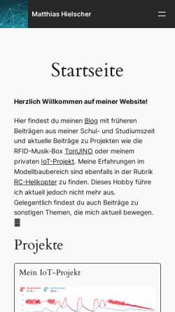 Vorschau der mobilen Webseite matthias-hielscher.de, Hielscher, Matthias