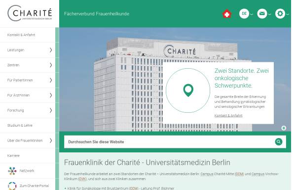Vorschau von frauenklinik.charite.de, Frauenklinik der Charité - Universitätsmedizin Berlin