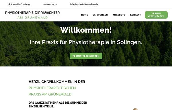Vorschau von www.physiotherapie-dirriwachter.de, Physiotherapie am Grünewald Dirriwachter