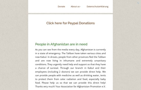 Vorschau von www.afghanistanfoerderung.de, Verein für Afghanistan-Förderung e.V.