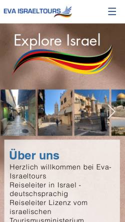Vorschau der mobilen Webseite www.eva-israeltours.com, Eva Israeltours