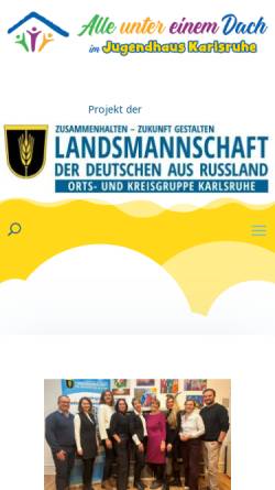 Vorschau der mobilen Webseite jugendhaus-karlsruhe.de, Landsmannschaft der Deutschen aus Russland