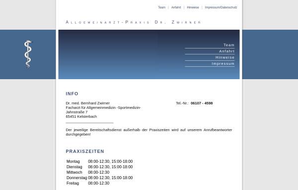Vorschau von www.allgemeinarzt-kelsterbach.de, Zwirner, Dr. med. Bernhard