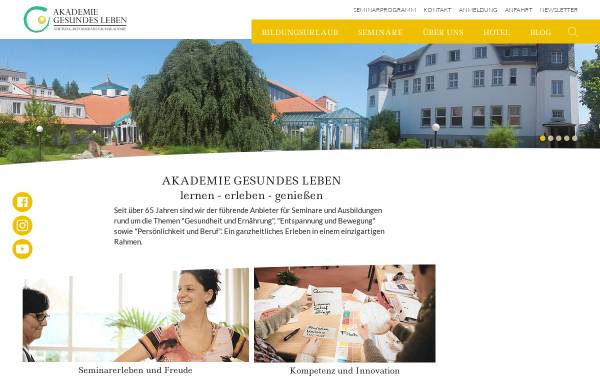 Vorschau von www.akademie-gesundes-leben.de, Reformhaus-Fachlexikon - Akademie Gesundes Leben, Stiftung Reformhaus-Fachakademie