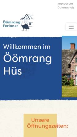 Vorschau der mobilen Webseite www.oeoemrang-hues.de, Öömrang Hüs