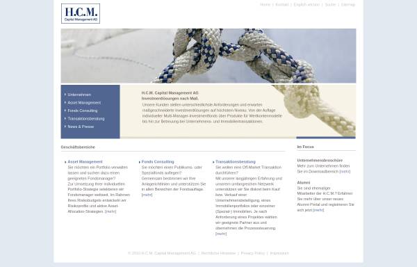 Vorschau von www.hcm-ag.de, H.C.M. Capital Management AG