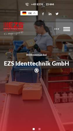 Vorschau der mobilen Webseite www.e-z-s.de, EZS Identtechnik GbR