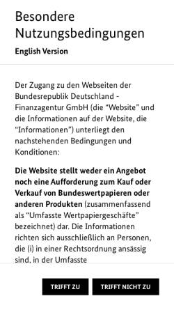 Vorschau der mobilen Webseite www.deutsche-finanzagentur.de, Bundesrepublik Deutschland - Finanzagentur GmbH