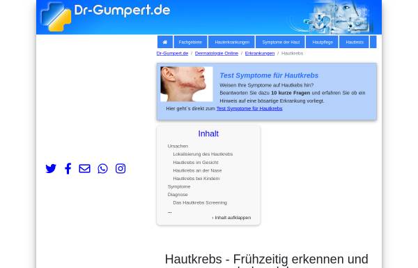 Vorschau von www.dr-gumpert.de, Dr. Gumpert: Hautkrebs