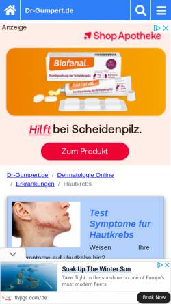 Vorschau der mobilen Webseite www.dr-gumpert.de, Dr. Gumpert: Hautkrebs