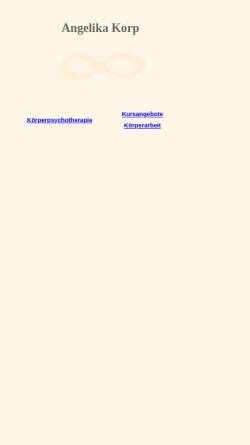 Vorschau der mobilen Webseite www.korp.de, Praxis für Körperpsychotherapie