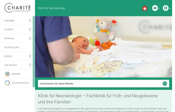 Vorschau von neonatologie.charite.de, Klinik für Neonatologie Charité Berlin