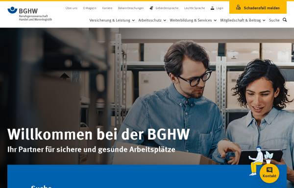 Vorschau von www.bghw.de, Berufsgenossenschaft Handel und Warendistribution (BGHW)