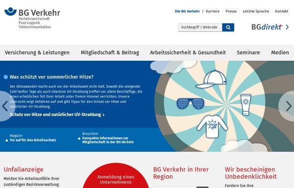 Vorschau von www.bg-verkehr.de, Berufsgenossenschaft für Transport und Verkehrswirtschaft (BG Verkehr)