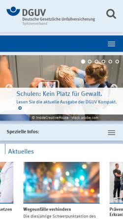 Vorschau der mobilen Webseite www.dguv.de, Deutsche Gesetzliche Unfallversicherung (DGUV)